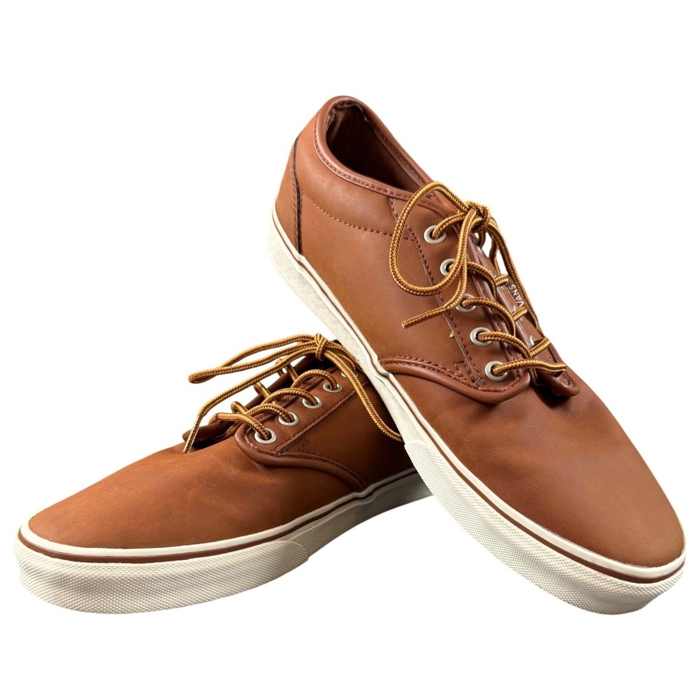 Vans Atwood Low Sneakers Mens 11.5 Brown Excellent Leather Look Low Top Shoes